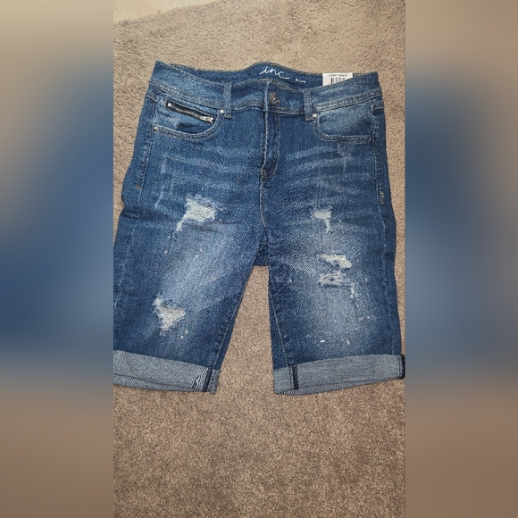 INC International Concepts Blue Jean Shorts - Picture 1 of 2